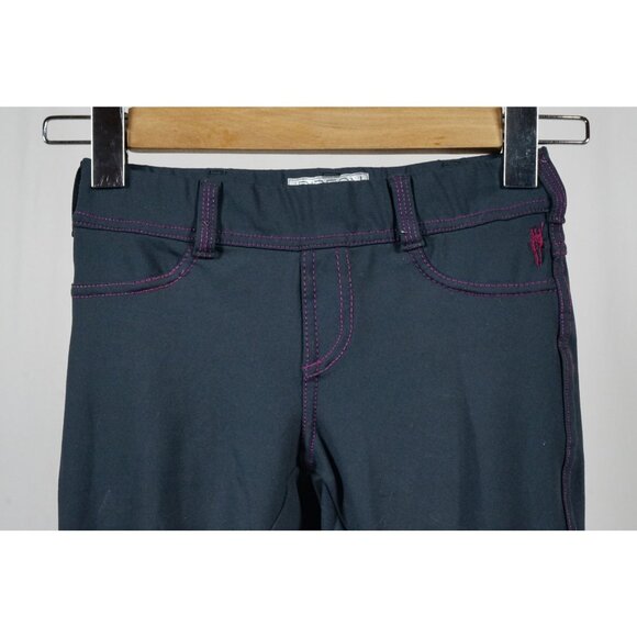 Irideon Cordova Equestrian Knee Patch Tights Gray Pants Pink Trim Youth Small - Picture 1 of 10